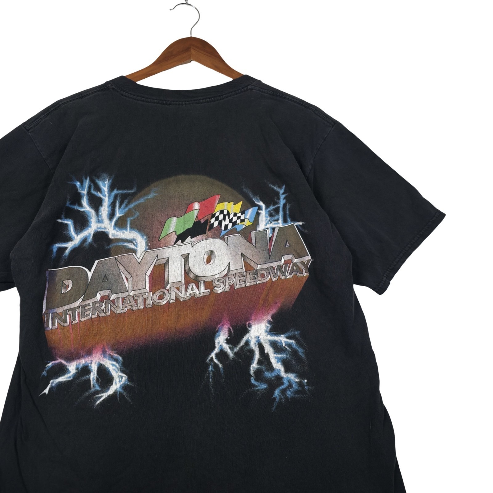 Vintage Daytona International Speedway Lightning TShirt Mens L Racing 90s Y2k